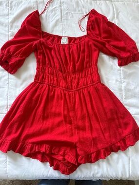 Francesca's/ Blue Rain - Kimber Puff Sleeve Romper